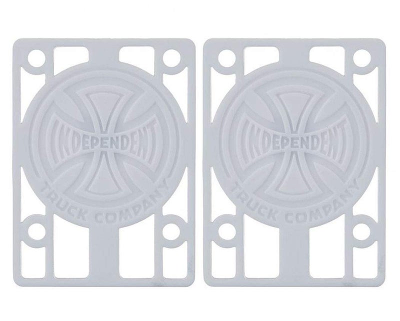 Independent Trucks Skateboard Risers 1/8" White (Pair) Riser Pads (Hard) - Image 1